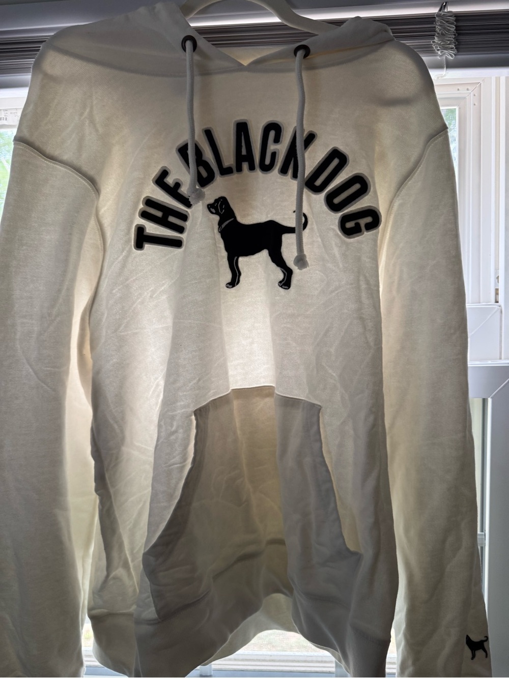 The Black Dog Cream Hoodie with Black Logo